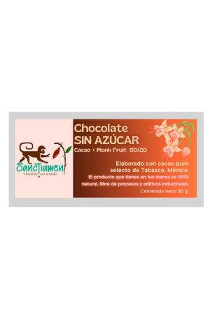 Chocolate sin azúcar 50g.
