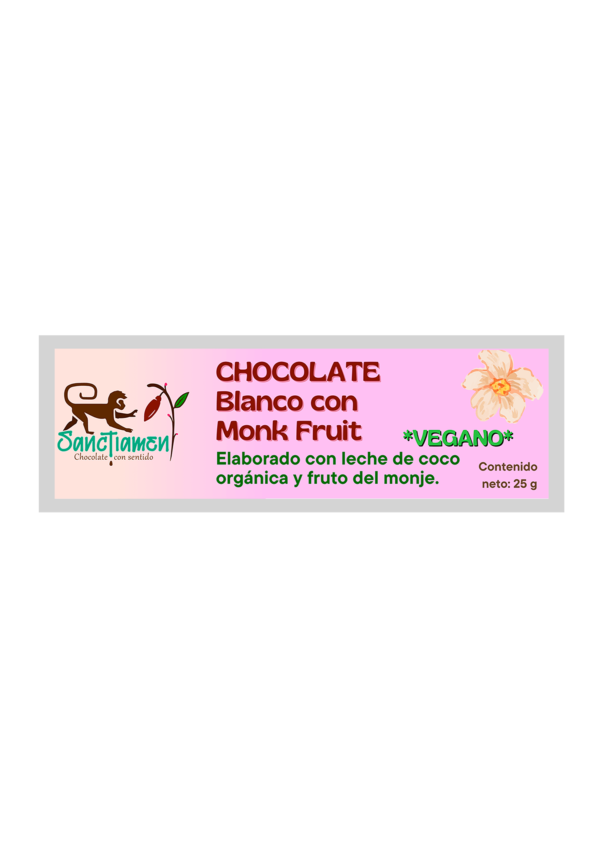 Chocolate blanco vegano 25g.