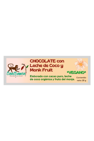 Chocolate con leche vegano 25g.