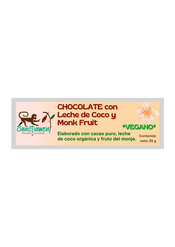 Chocolate con leche vegano 25g.
