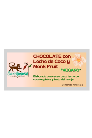 Chocolate con leche vegano 50g.
