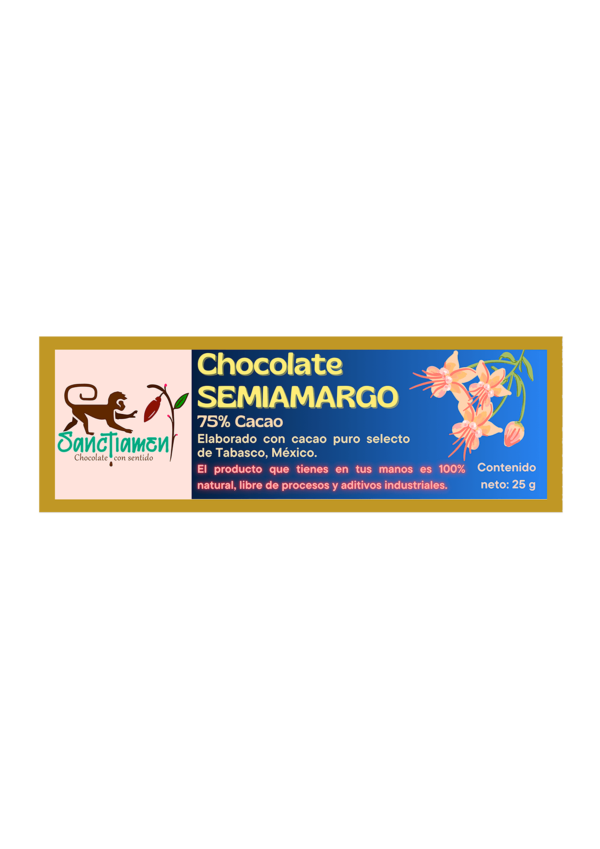 Chocolate semiamargo 25g.