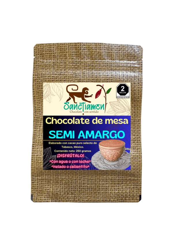 Chocolate de mesa SEMIAMARGO 250g.