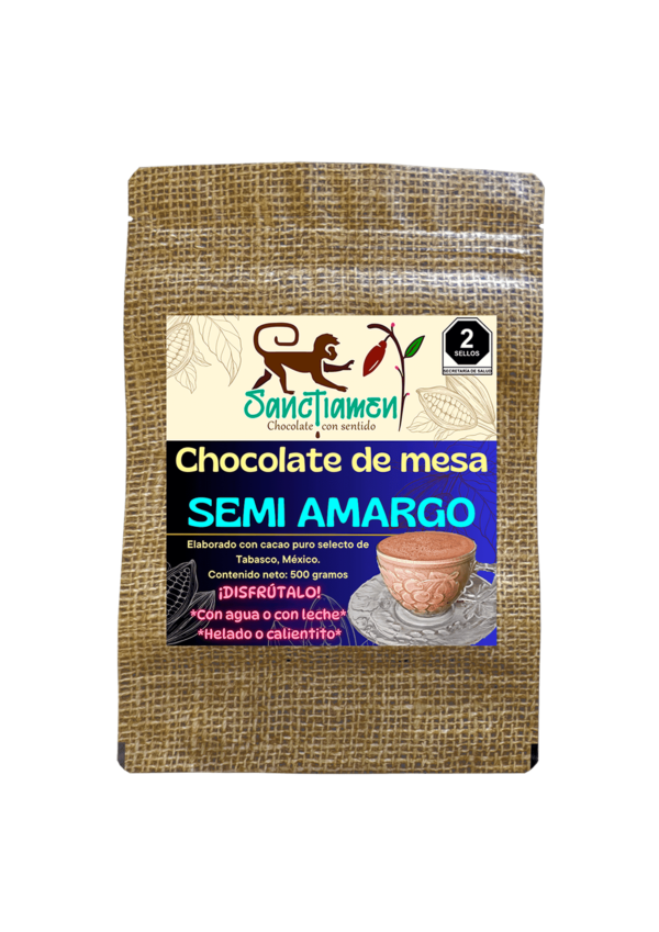 Chocolate de mesa SEMIAMARGO 500g.