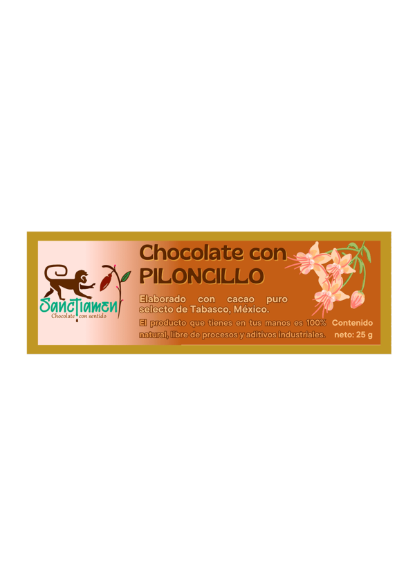 Chocolate con piloncillo 25g.
