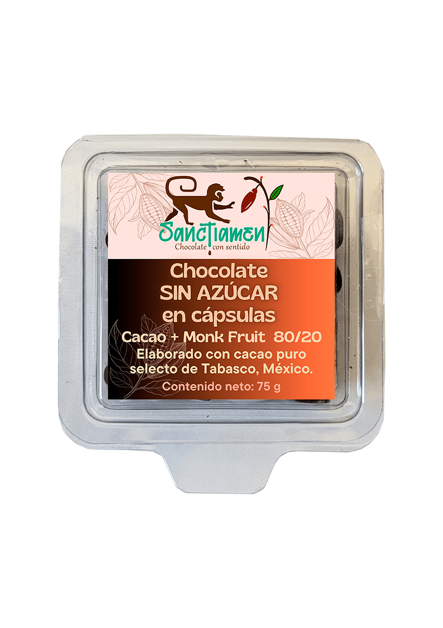 Chocolate sin azúcar 75g.